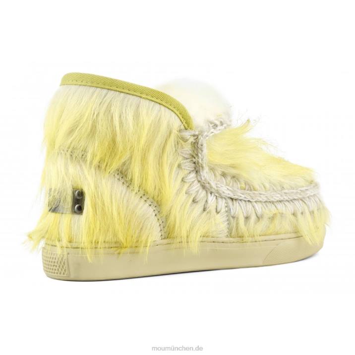 Eskimo-Sneaker aus langem Haar, Ponyfell Frauen 0V6X679 Langhaarpony weiß Mou