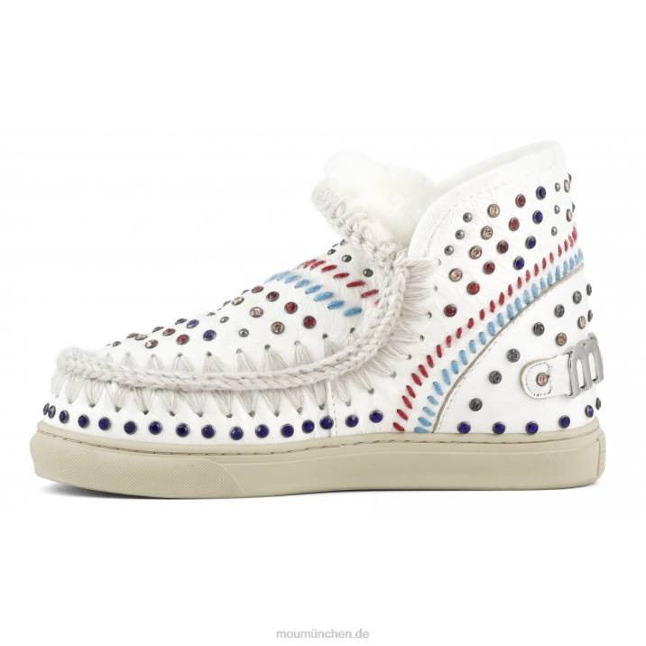 Eskimo-Sneaker mit Nieten und Nähten Frauen 0V6X642 Wachsweiß Mou