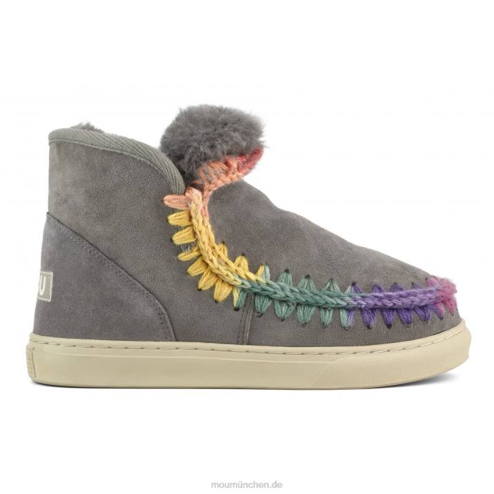 Eskimo-Sneaker mit Regenbogennähten Frauen 0V6X587 neues Grau Mou