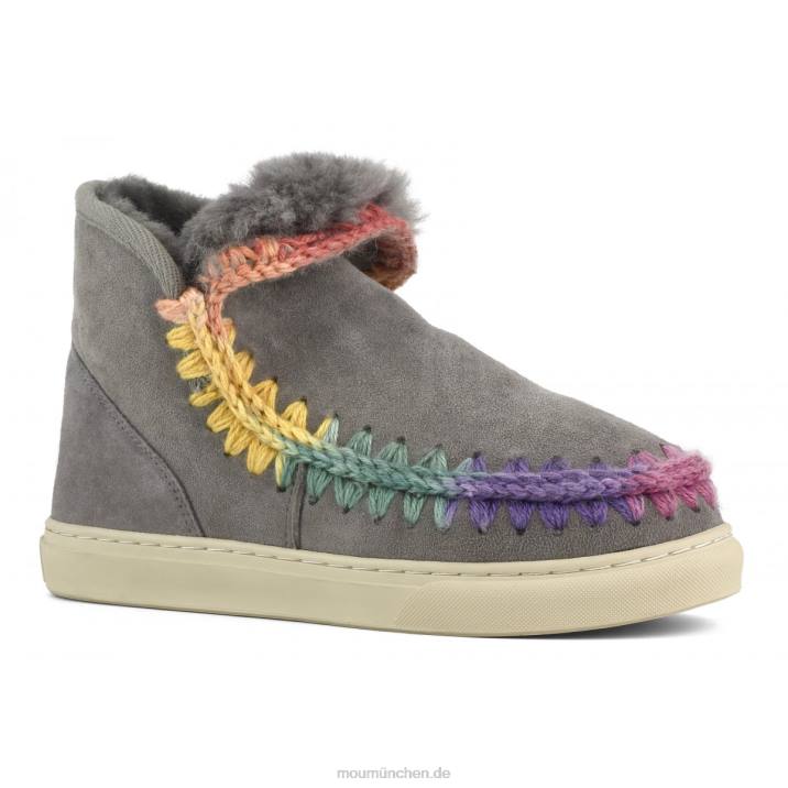 Eskimo-Sneaker mit Regenbogennähten Frauen 0V6X587 neues Grau Mou