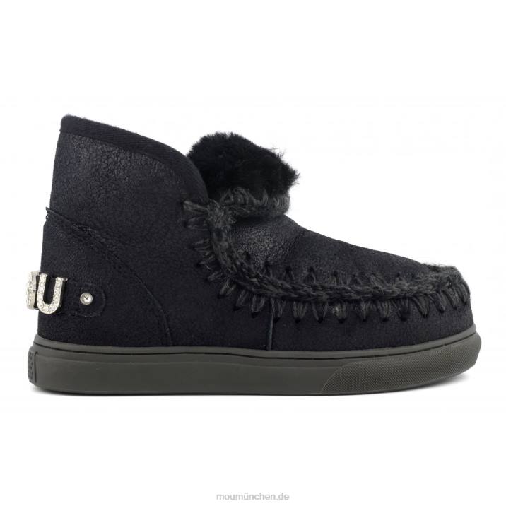 Eskimo-Sneaker mit Strasssteinen Frauen 0V6X594 rissig schwarz/grau Mou