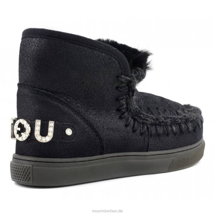 Eskimo-Sneaker mit Strasssteinen Frauen 0V6X594 rissig schwarz/grau Mou