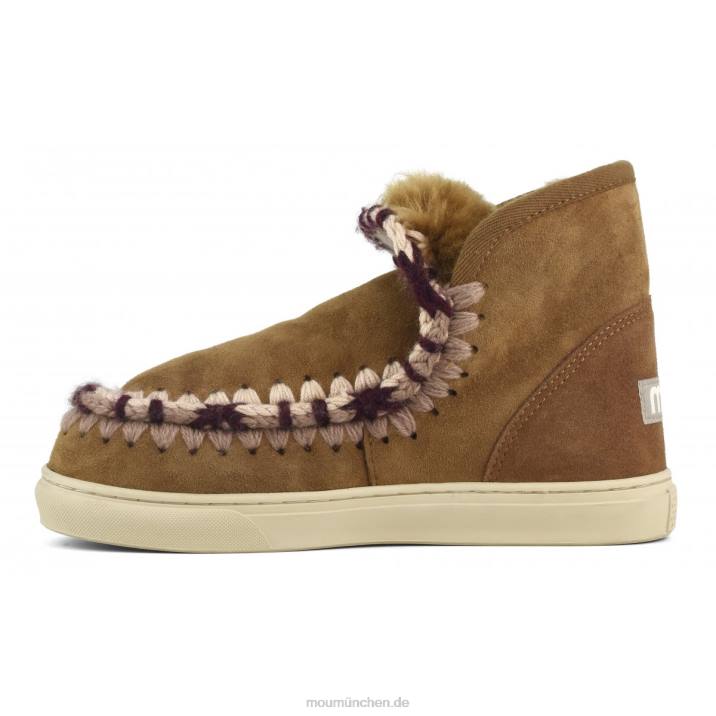 Eskimo-Sneaker mit Übernähten Frauen 0V6X592 Cognac Mou