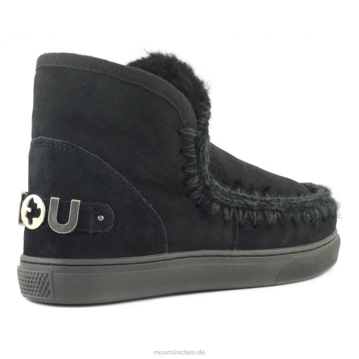 Eskimo-Sneaker mit großem metallischem Logo Frauen 0V6X599 Schwarz Mou
