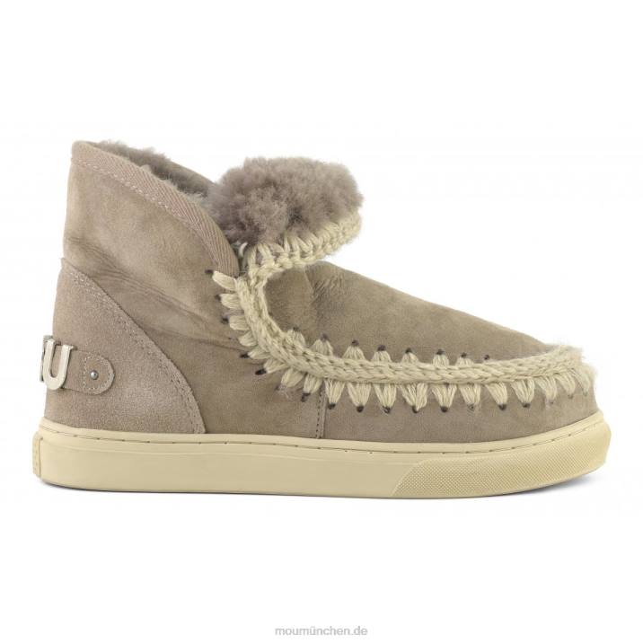 Eskimo-Sneaker mit großem metallischem Logo Frauen 0V6X600 Elefantengrau Mou