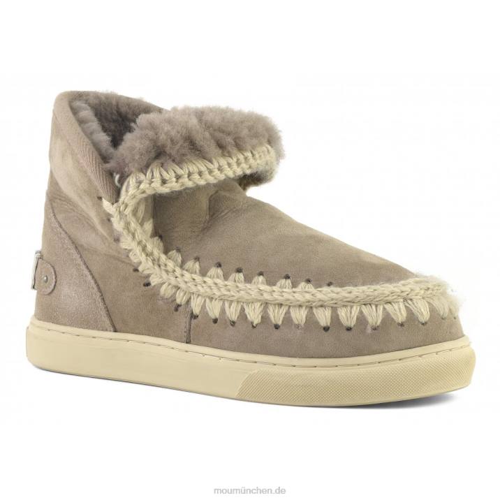 Eskimo-Sneaker mit großem metallischem Logo Frauen 0V6X600 Elefantengrau Mou