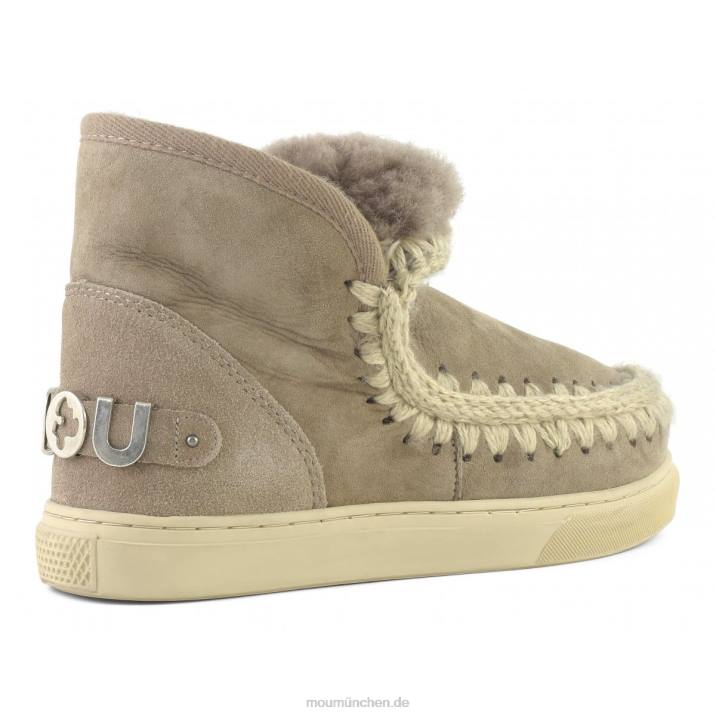 Eskimo-Sneaker mit großem metallischem Logo Frauen 0V6X600 Elefantengrau Mou