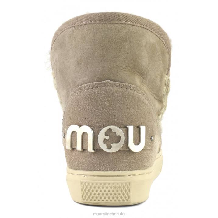 Eskimo-Sneaker mit großem metallischem Logo Frauen 0V6X600 Elefantengrau Mou