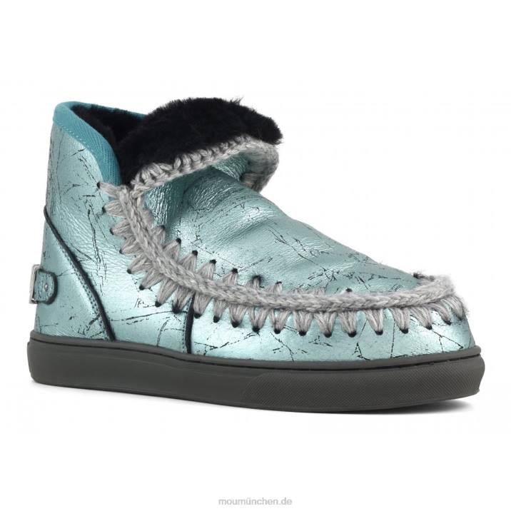 Eskimo-Sneaker mit großem metallischem Logo Frauen 0V6X645 Distressed-Metallic-Grün Mou