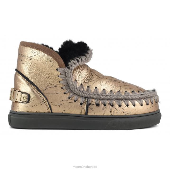 Eskimo-Sneaker mit großem metallischem Logo Frauen 0V6X647 Distressed-Metallic-Hellbronze Mou