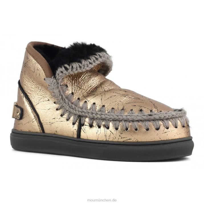 Eskimo-Sneaker mit großem metallischem Logo Frauen 0V6X647 Distressed-Metallic-Hellbronze Mou
