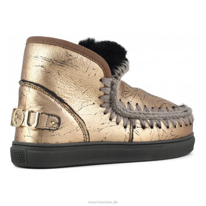 Eskimo-Sneaker mit großem metallischem Logo Frauen 0V6X647 Distressed-Metallic-Hellbronze Mou
