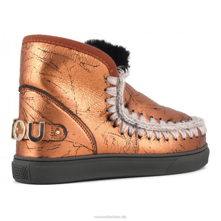 Eskimo-Sneaker mit großem metallischem Logo Frauen 0V6X648 Distressed-Metallic-Orange Mou