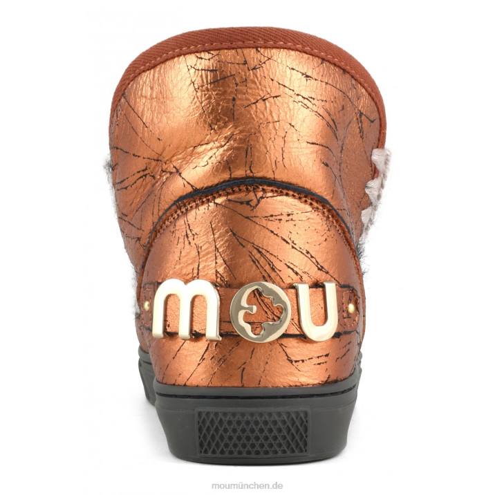 Eskimo-Sneaker mit großem metallischem Logo Frauen 0V6X648 Distressed-Metallic-Orange Mou