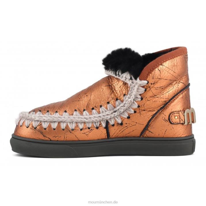 Eskimo-Sneaker mit großem metallischem Logo Frauen 0V6X648 Distressed-Metallic-Orange Mou