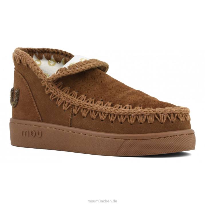 Sneaker-Monochrom-Glitzer-Logo Frauen 0V6X27 Cognac Mou