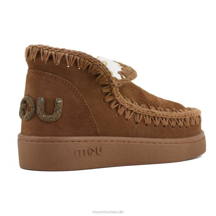 Sneaker-Monochrom-Glitzer-Logo Frauen 0V6X27 Cognac Mou