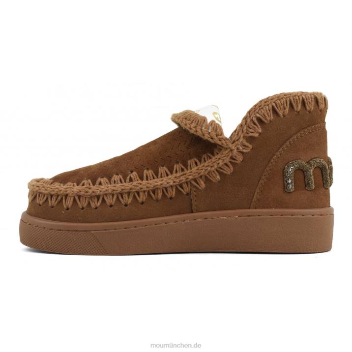 Sneaker-Monochrom-Glitzer-Logo Frauen 0V6X27 Cognac Mou