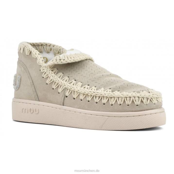 Sneaker-Monochrom-Glitzer-Logo Frauen 0V6X28 Kreide Mou