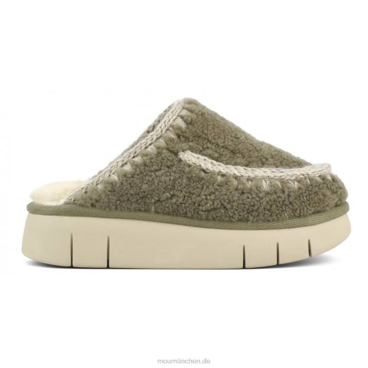 Bounce Clog aus lockigem Schaffell Frauen 0V6X527 Milieu Mou