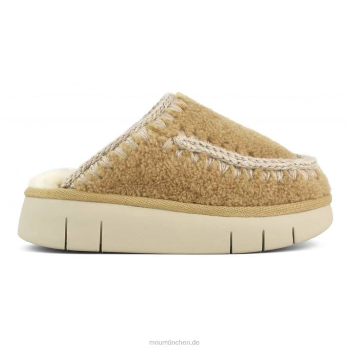 Bounce Clog aus lockigem Schaffell Frauen 0V6X529 Cognac Mou