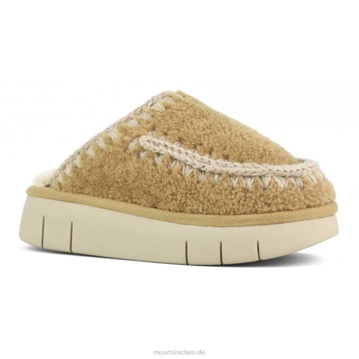 Bounce Clog aus lockigem Schaffell Frauen 0V6X529 Cognac Mou