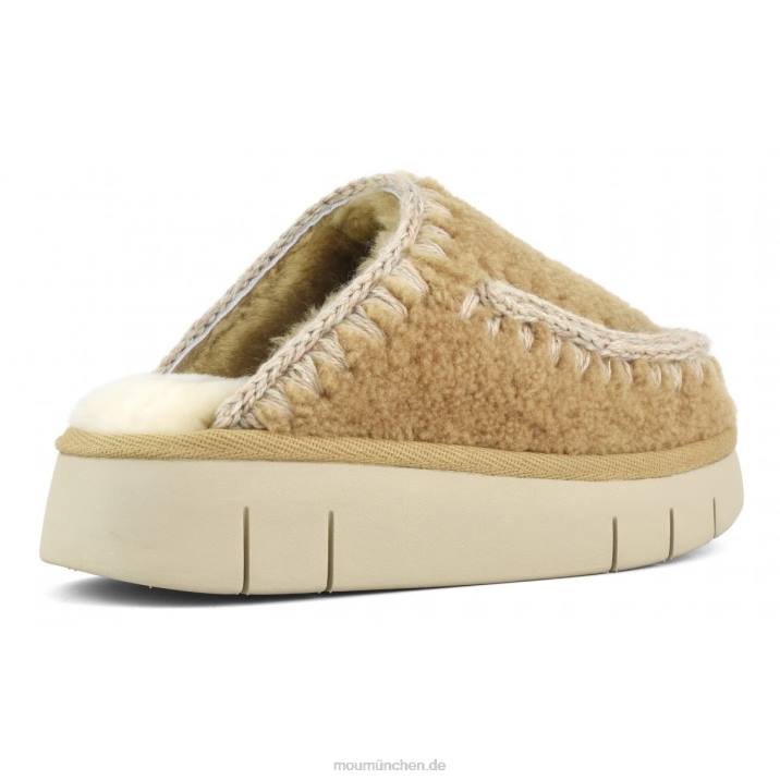 Bounce Clog aus lockigem Schaffell Frauen 0V6X529 Cognac Mou