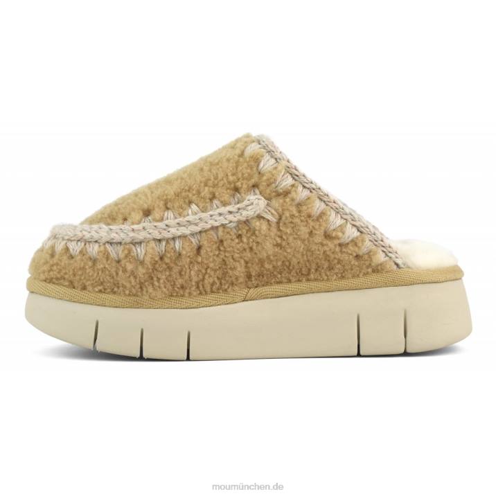 Bounce Clog aus lockigem Schaffell Frauen 0V6X529 Cognac Mou