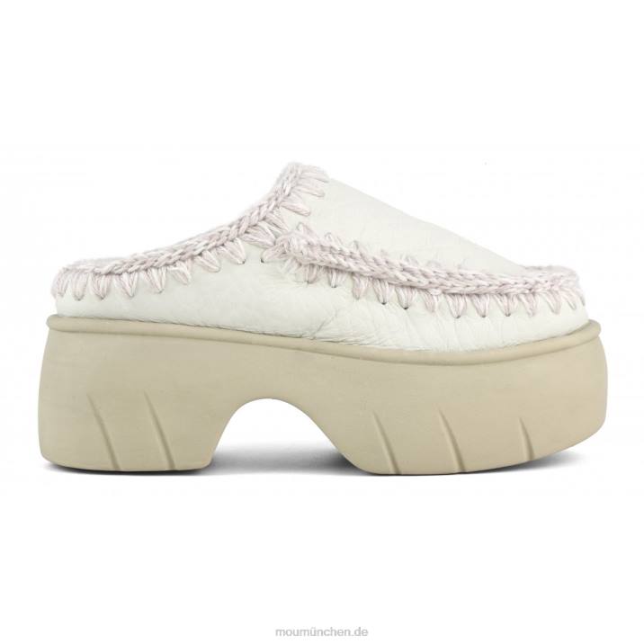 Eskimo-Clog-Twist Frauen 0V6X525 Nubuk echtes Weiß Mou