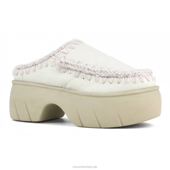 Eskimo-Clog-Twist Frauen 0V6X525 Nubuk echtes Weiß Mou
