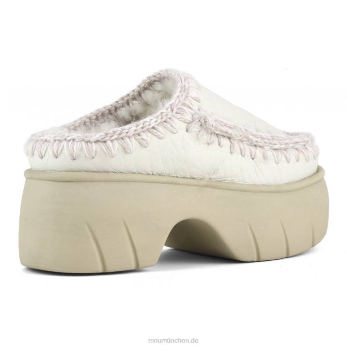 Eskimo-Clog-Twist Frauen 0V6X525 Nubuk echtes Weiß Mou