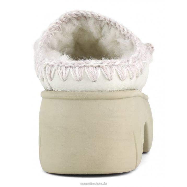 Eskimo-Clog-Twist Frauen 0V6X525 Nubuk echtes Weiß Mou