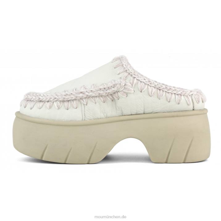 Eskimo-Clog-Twist Frauen 0V6X525 Nubuk echtes Weiß Mou