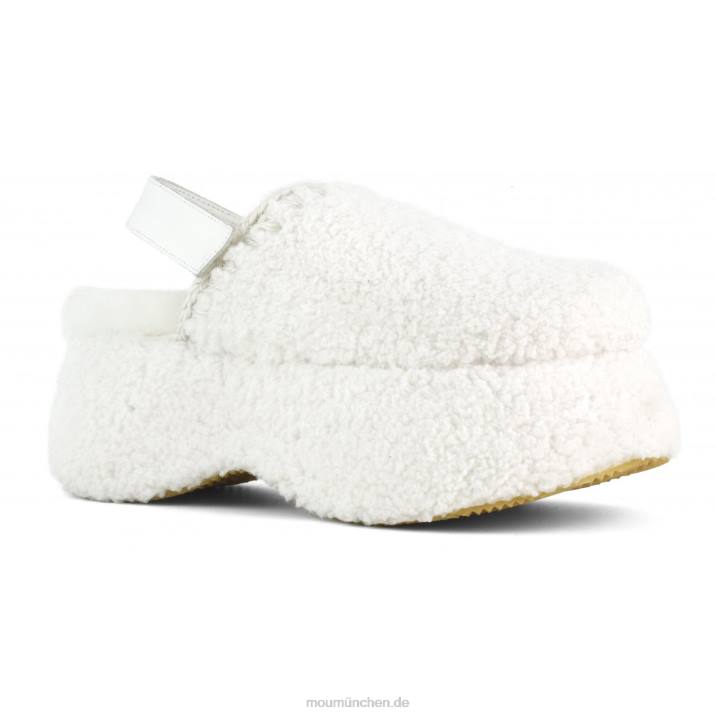 Klobige Slingback-Plattform Frauen 0V6X714 Weiss Mou