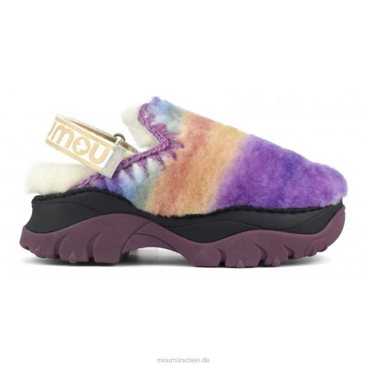 Klobiger Clog mit Fersenriemen Frauen 0V6X523 lila mischen Mou