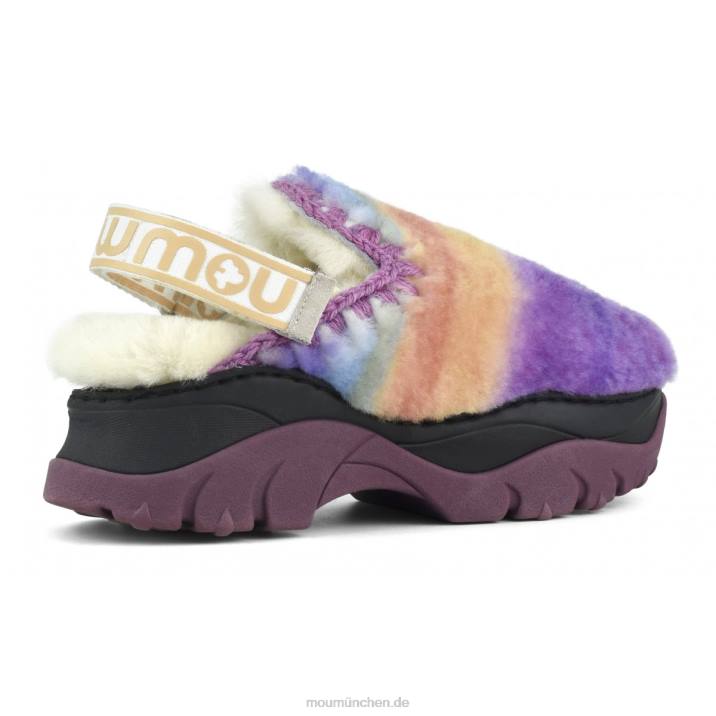 Klobiger Clog mit Fersenriemen Frauen 0V6X523 lila mischen Mou