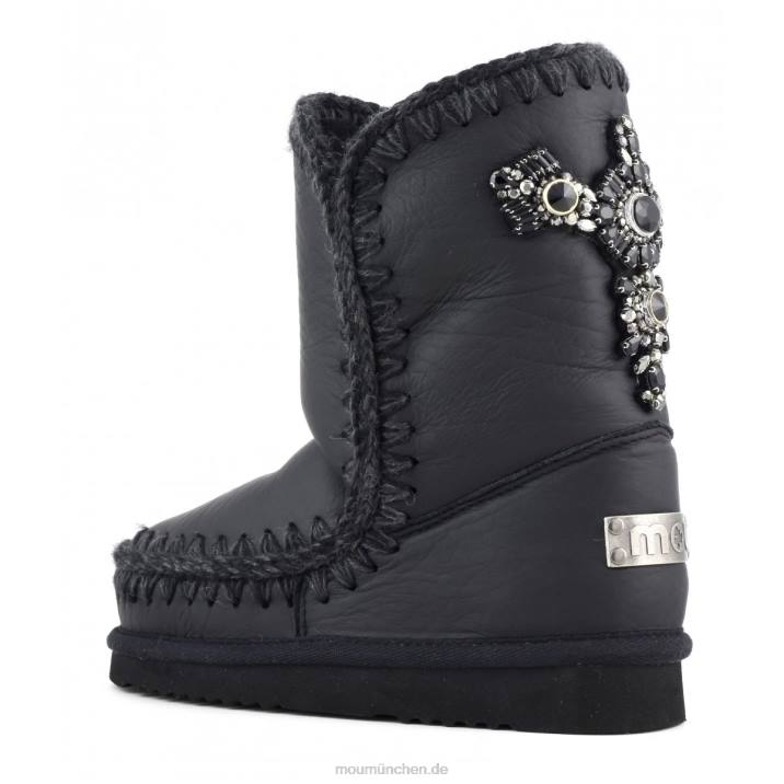 Eskimo 24 Aufnäher mit Kristallen auf der Rückseite Frauen 0V6X360 Nubuk schwarz Mou