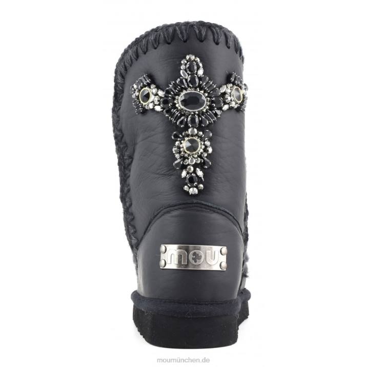 Eskimo 24 Aufnäher mit Kristallen auf der Rückseite Frauen 0V6X360 Nubuk schwarz Mou