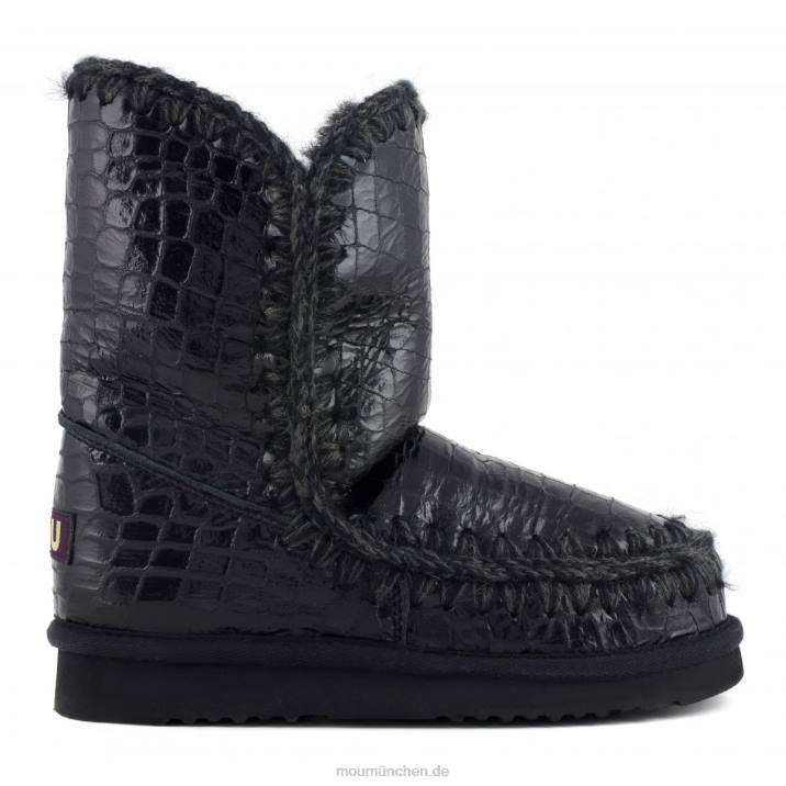 Eskimo 24 Frauen 0V6X396 schwarz glitzerndes Krokodil Mou