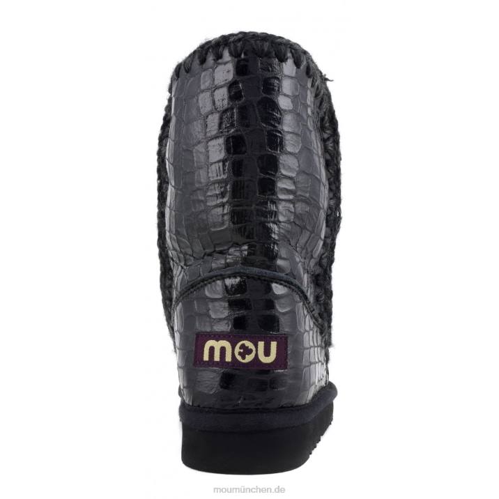 Eskimo 24 Frauen 0V6X396 schwarz glitzerndes Krokodil Mou