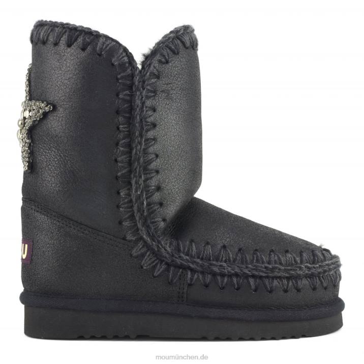 Eskimo 24-Sternaufnäher auf der Rückseite Frauen 0V6X366 rissig schwarz/grau Mou