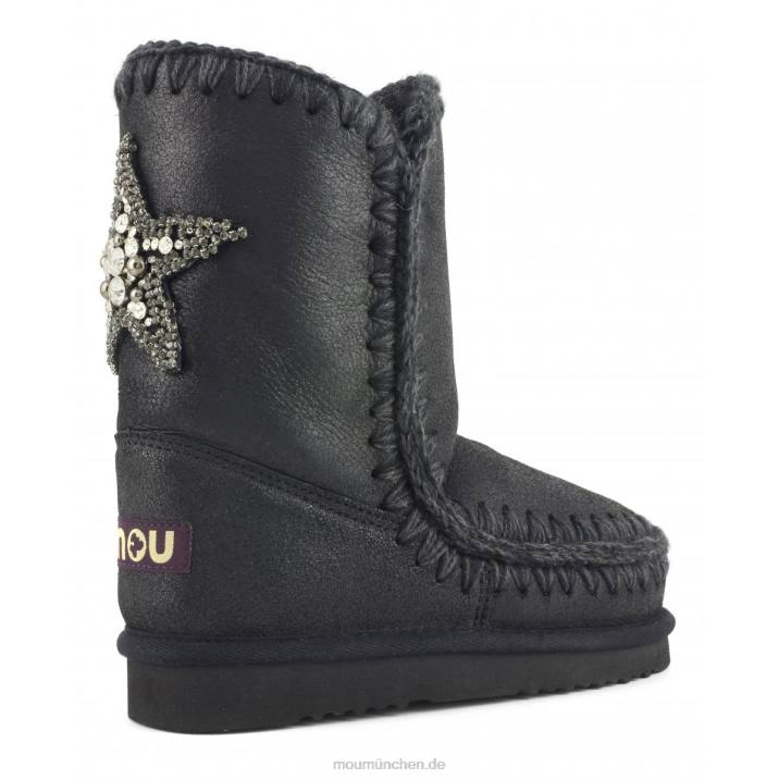 Eskimo 24-Sternaufnäher auf der Rückseite Frauen 0V6X366 rissig schwarz/grau Mou