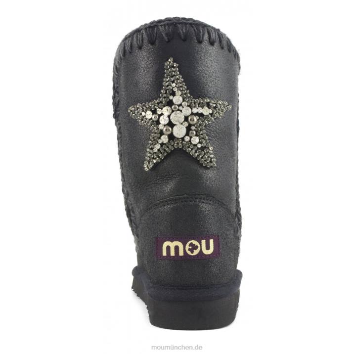 Eskimo 24-Sternaufnäher auf der Rückseite Frauen 0V6X366 rissig schwarz/grau Mou