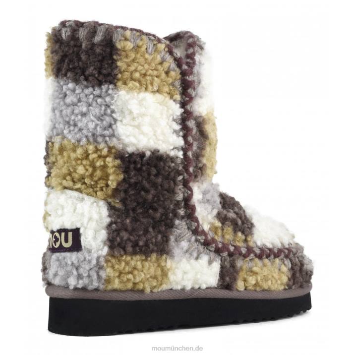 Eskimo 24 Tartan-Teddy-Fleece Frauen 0V6X322 Teddy kariert Kastanienbraun Mou