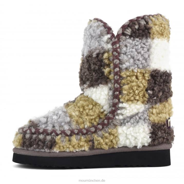 Eskimo 24 Tartan-Teddy-Fleece Frauen 0V6X322 Teddy kariert Kastanienbraun Mou