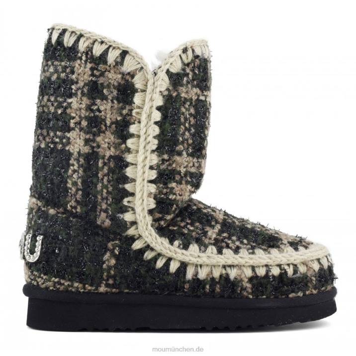 Eskimo 24 Tartan – große Logo-Nieten Frauen 0V6X369 Tartan-Lurex-Grün Mou