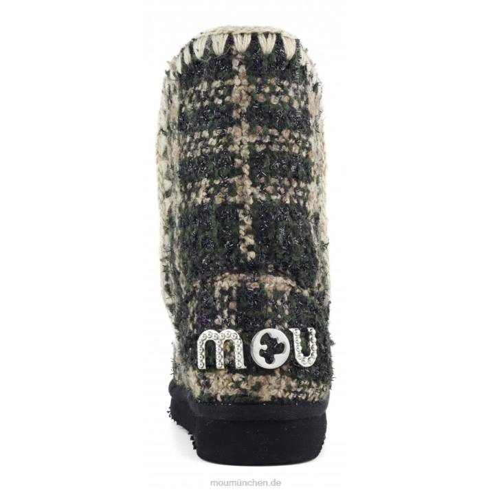 Eskimo 24 Tartan – große Logo-Nieten Frauen 0V6X369 Tartan-Lurex-Grün Mou