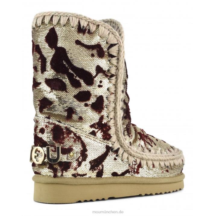 Eskimo 24 limitierte Auflage italienischer Textilien Frauen 0V6X337 Lux Pailletten rot Mou