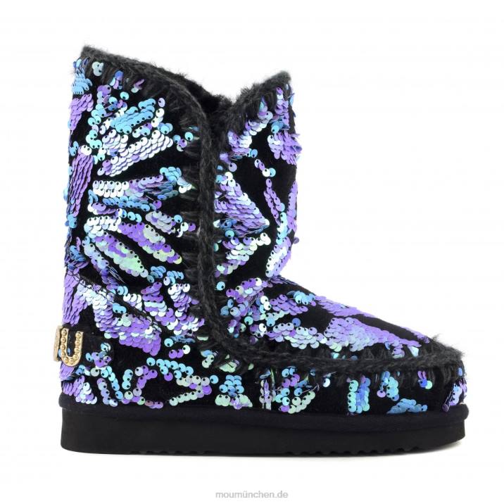 eskimo 24 – große Logo-Nieten Frauen 0V6X279 schillernde Pailletten in Flieder auf Samt Mou