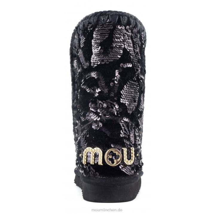 eskimo 24 – große Logo-Nieten Frauen 0V6X280 schillernde Pailletten blau schwarz auf schwarz Mou